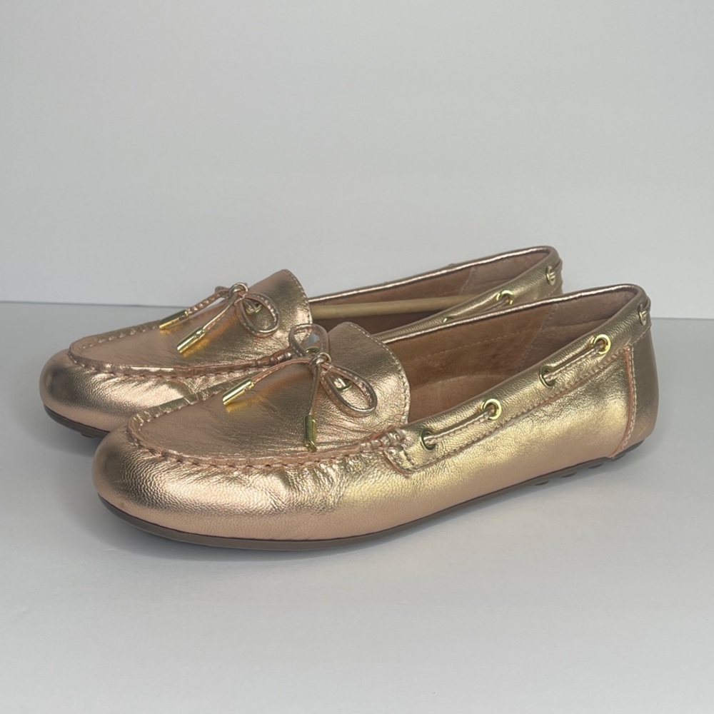 Vionic Virginia Driving Moccasin Loafer Boat in Rose Gold Women’s Size 9.5